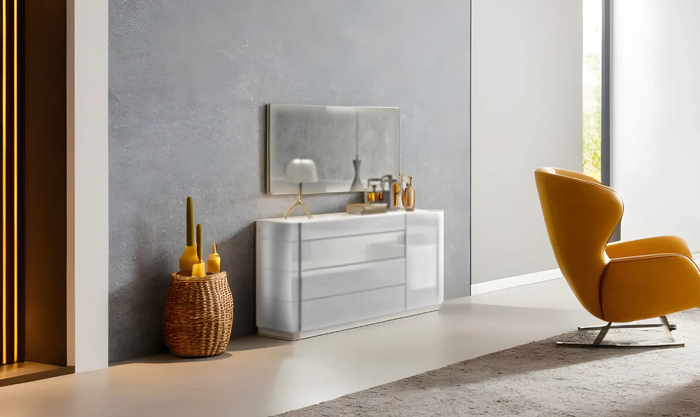 Jennifer Italia Monceau Premium 4 Drawer Dresser in White-Jennifer Furniture