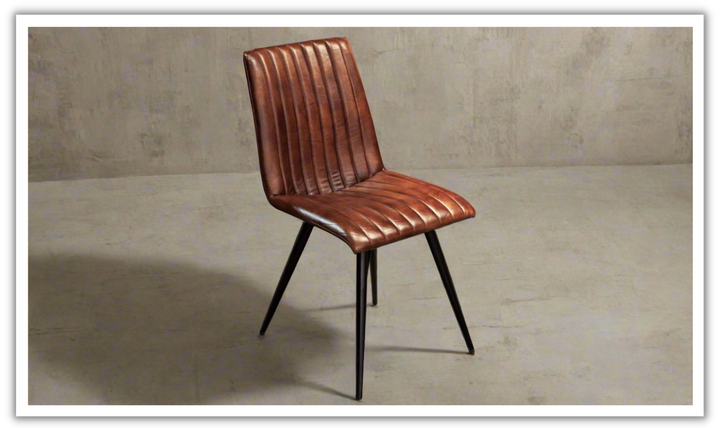 HTD Essex Chelsea Leather Dining Chair With Iron Legs