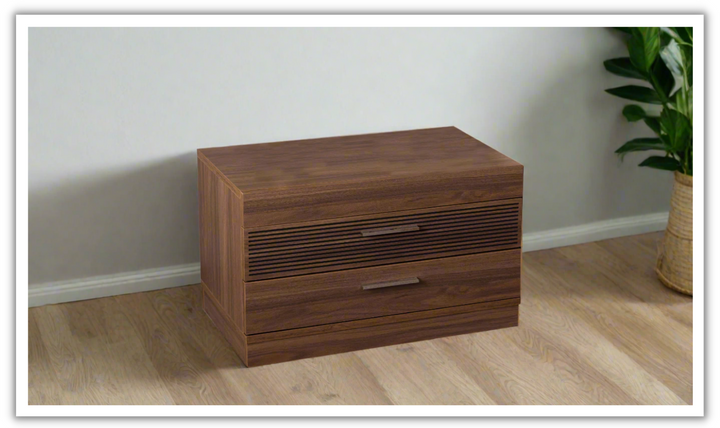 ESF Italia Lindo 2 Drawer Wooden Nightstand In Brown