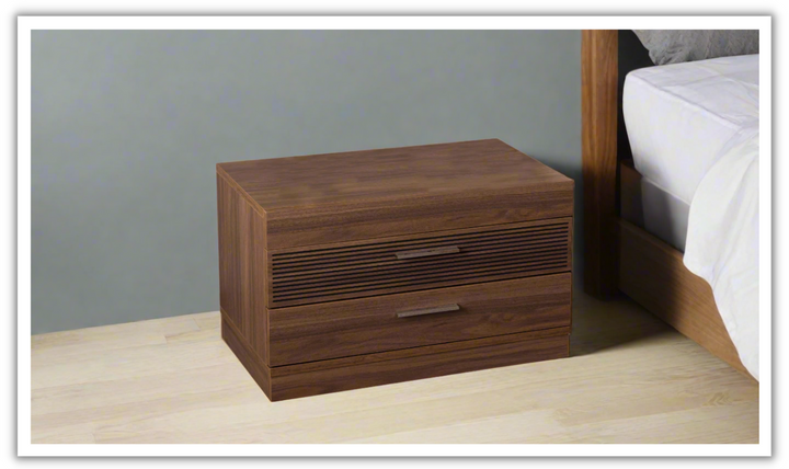 ESF Italia Lindo 2 Drawer Wooden Nightstand In Brown