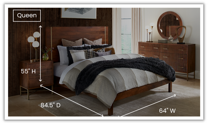 HTD Cosmopolitan King/Queen Size Bed in Honey Brown