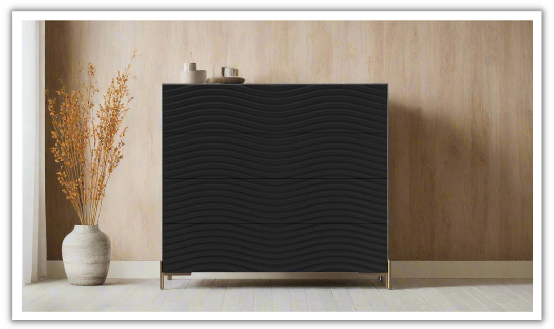ESF Italia Wave Wooden Dressers In Dark Gray-Jennifer Furniture