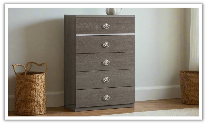 ESF Italia Nabucco 5 Drawers Storage Chest In Brown