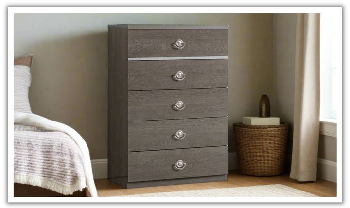ESF Italia Nabucco 5 Drawers Storage Chest In Brown