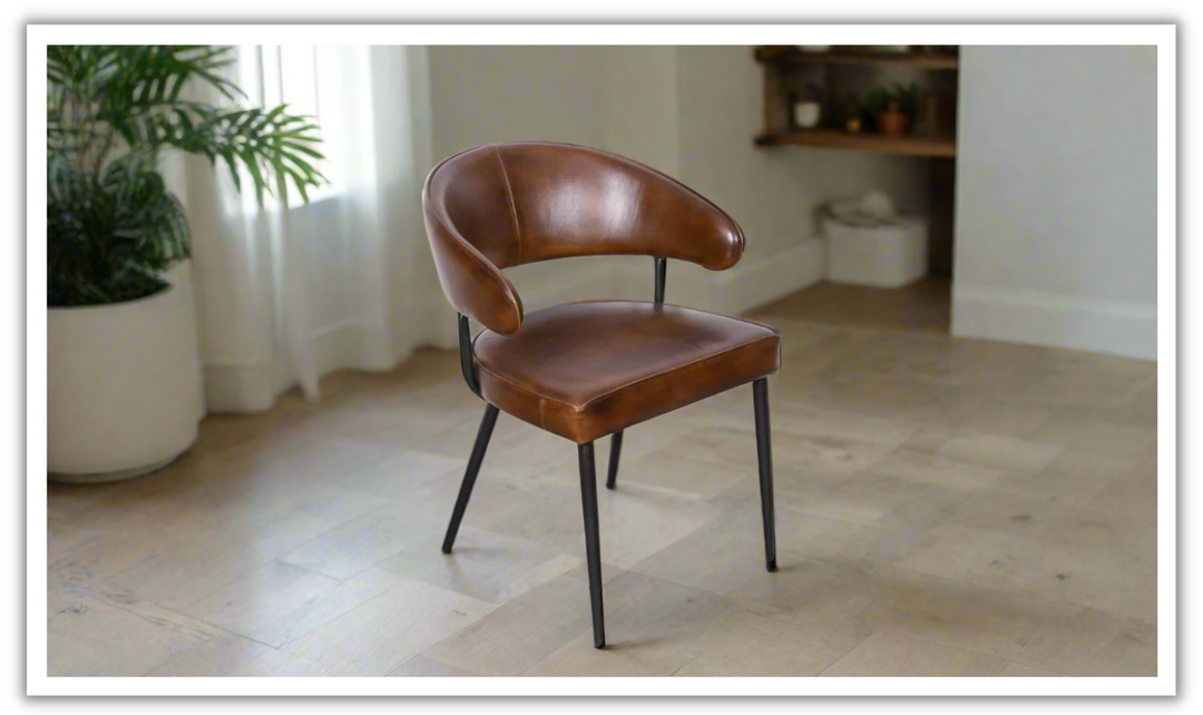 HTD Essex Dover Leather Armchair With Iron Legs