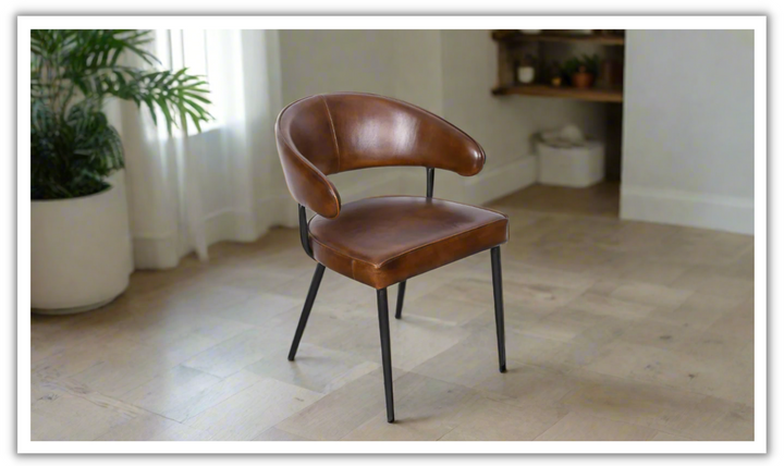HTD Essex Dover Leather Armchair With Iron Legs