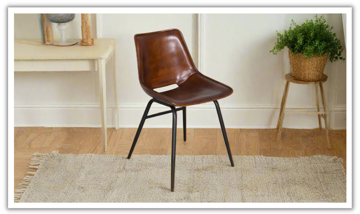 HTD Essex Stanley Leather Upholstered Armless Dining Chair