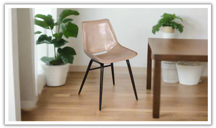 HTD Essex Stanley Leather Upholstered Armless Dining Chair