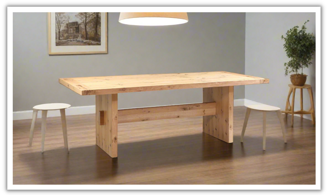 HTD Flagstaff Rectangular Dining Table in Natural Distressed Oak