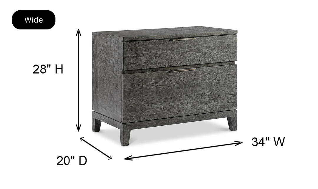 Bernhardt Menton 2-Drawers Wooden Nightstand in Sutton Black