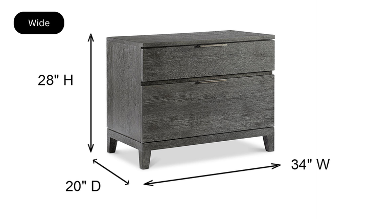 Bernhardt Menton 2-Drawers Wooden Nightstand in Sutton Black