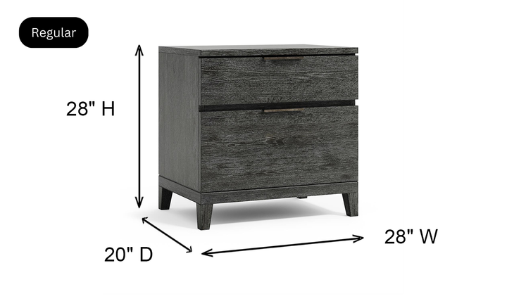 Bernhardt Menton 2-Drawers Wooden Nightstand in Sutton Black