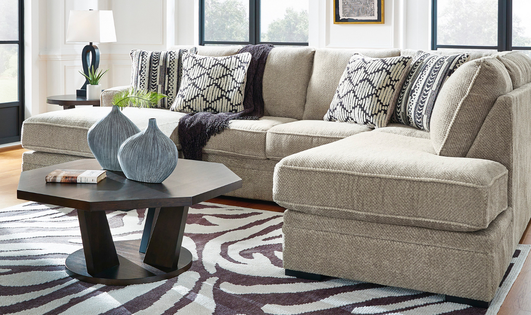 Modern Heritage Calnita 2-Piece U-Shape Sectional with Chaise in Sisal
