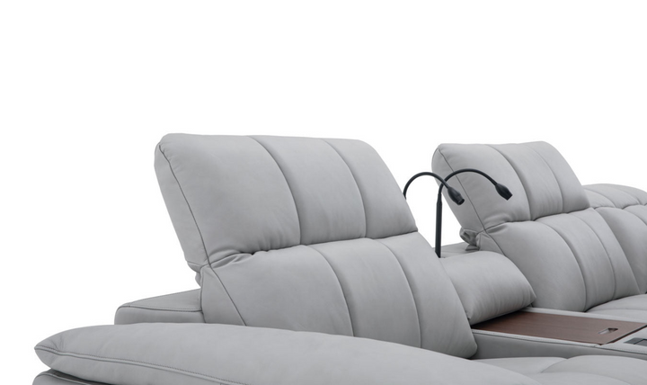 Jennifer Italia Beaumont 6 Pieces Leather Power Recliner Sectional Sofa in Premium Leather