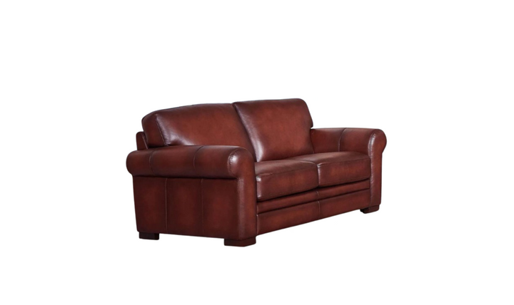 Brookfield 2-Seater Waxy Pull-up Leather Loveseat- Jennifer Furniture