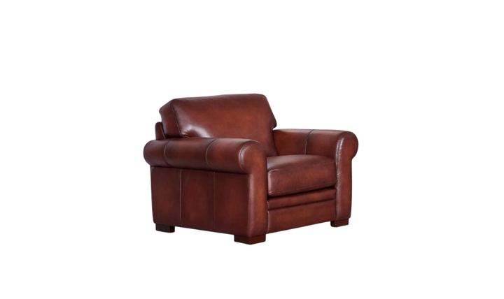 Brookfield Waxy Pull-up Leather Chair with Rolled Arms- Jennifer Furniture