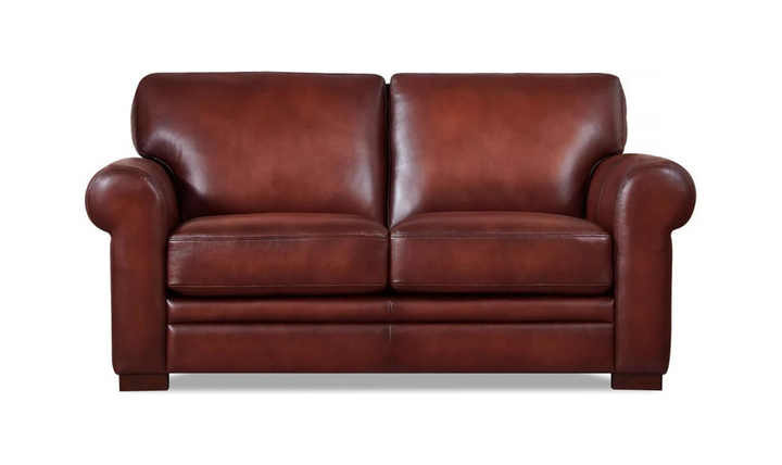 Brookfield 2-Seater Waxy Pull-up Leather Loveseat- Jennifer Furniture
