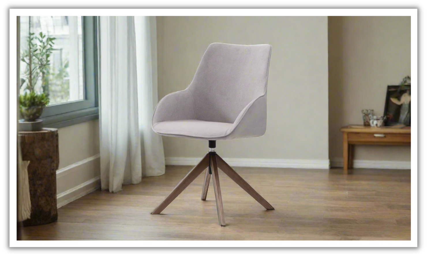 ESF Italia Bruno Fabric Gray Swivel Chair with Upholstered Seat
