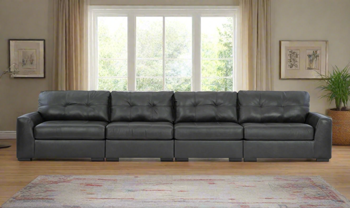 Modern Heritage Brindley Pier Sectional Sofa in Black-Jennifer Furniture