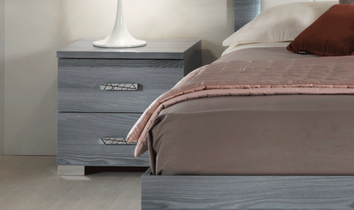 ESF Italia Nicole 2 Drawer Wooden Nightstand In Gray-Jennifer Furniture