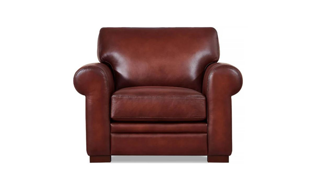 Brookfield Waxy Pull-up Leather Chair with Rolled Arms- Jennifer Furniture