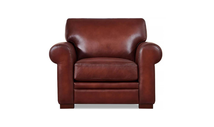 Brookfield Waxy Pull-up Leather Chair with Rolled Arms- Jennifer Furniture
