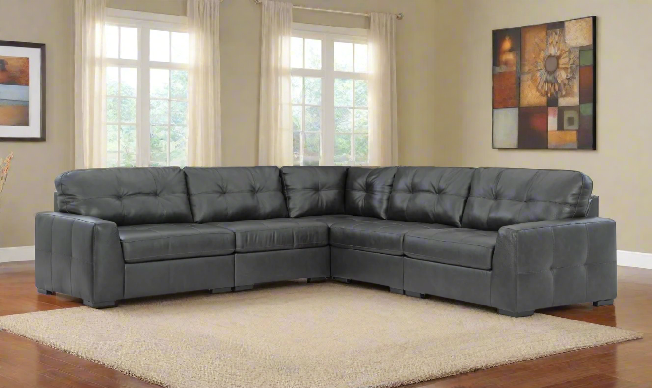 Modern Heritage Brindley Pier Sectional Sofa in Black-Jennifer Furniture