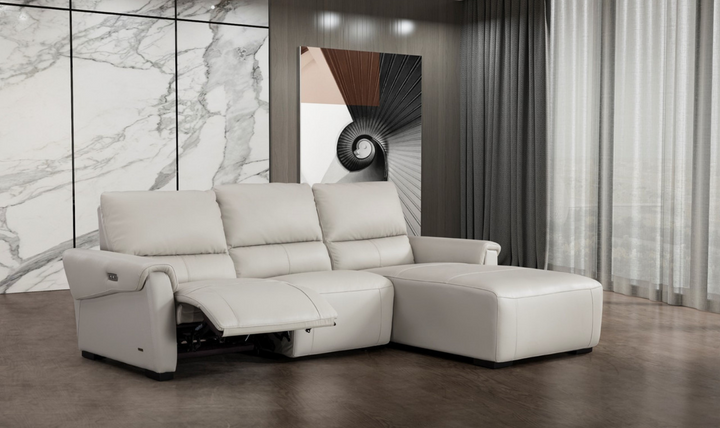 Maria Leather Electric Recliner Sectional Sofa- Jennifer Furniture
