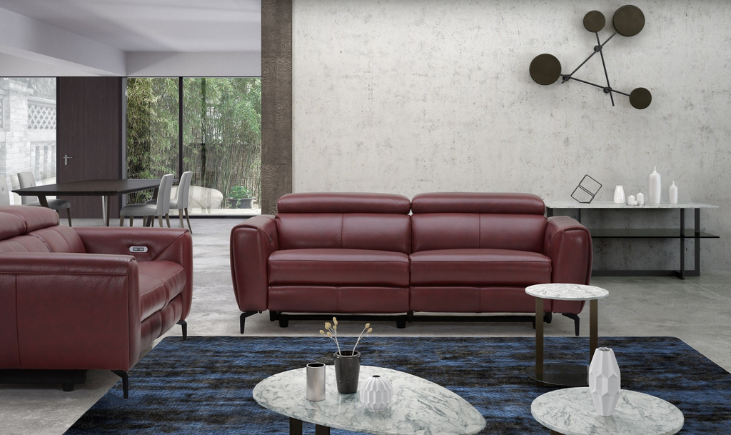 Jennifer Italia Azur 2-seater Leather Power Motion Reclining Sofa