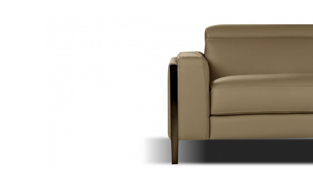 Pier Brown Leather Sectional Chaise with Adjustable Headrest- Jennifer Furniture