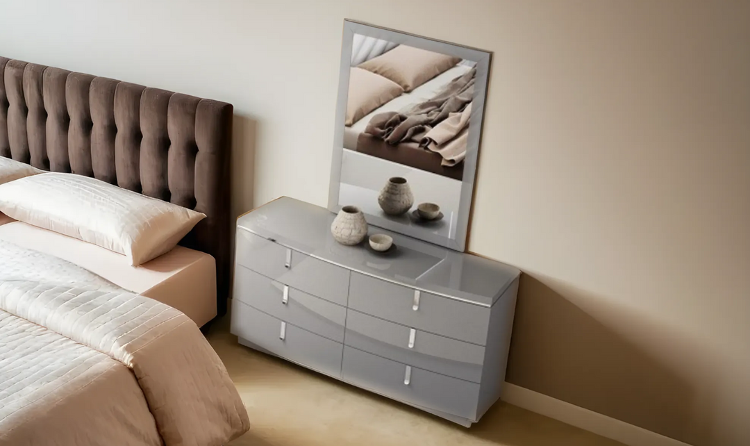 Jennifer Italia Cherche Rectangular Mirror in Gray-Jennifer Furniture