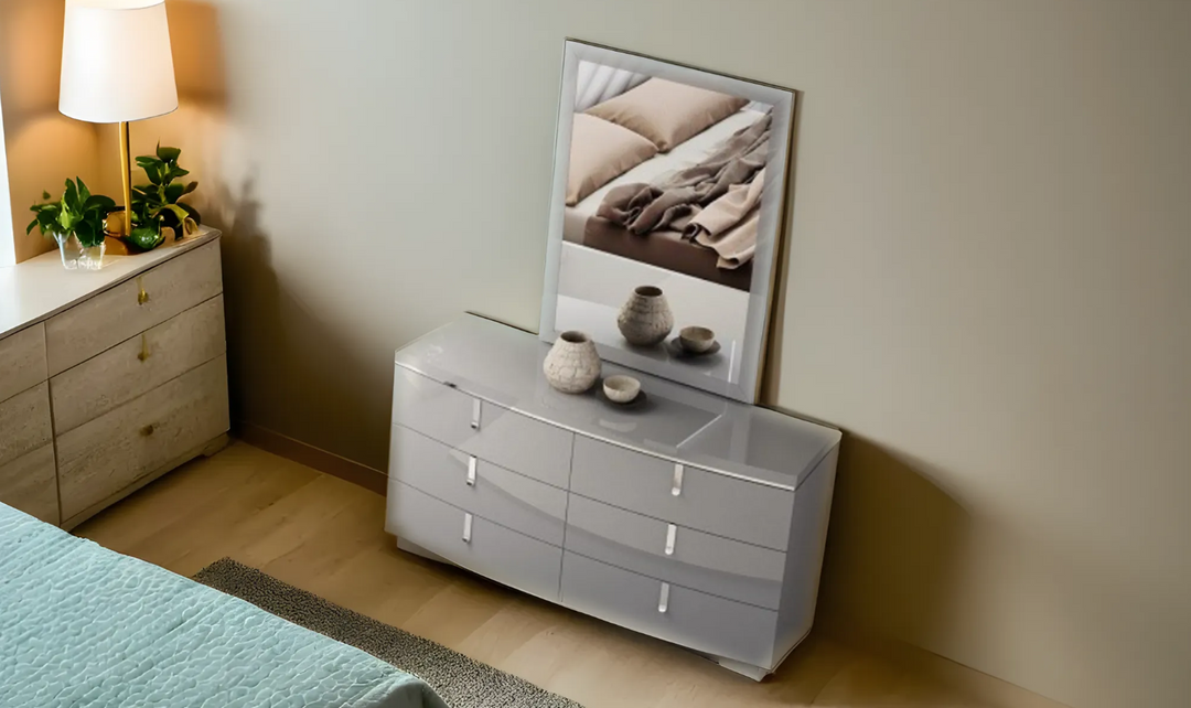 Jennifer Italia Cherche Rectangular Mirror in Gray-Jennifer Furniture