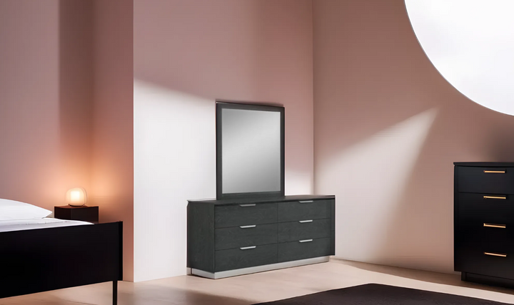 Jennifer Italia Track Wooden Frame Mirror In Gray-Jennifer Furniture