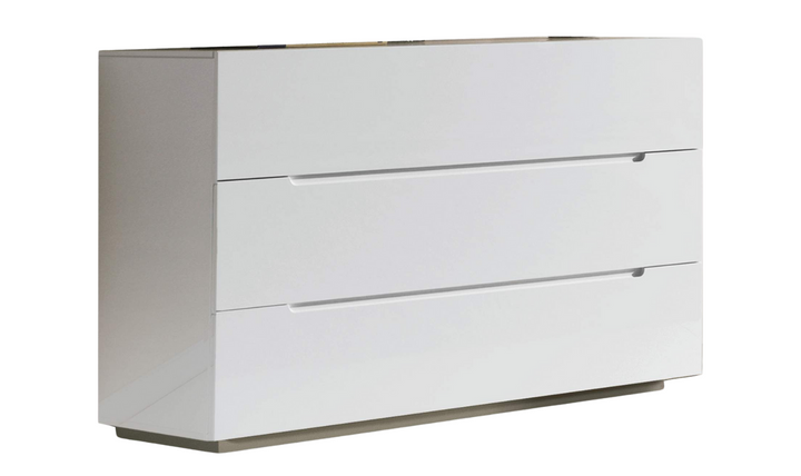 ESF Italia Max 3 Drawers Dresser in High-Gloss white Finish