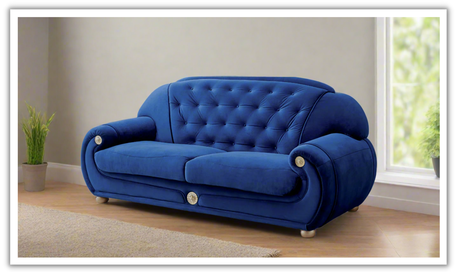 ESF Italia Giza Tufted Back Fabric Sofa - Thumbnail 2