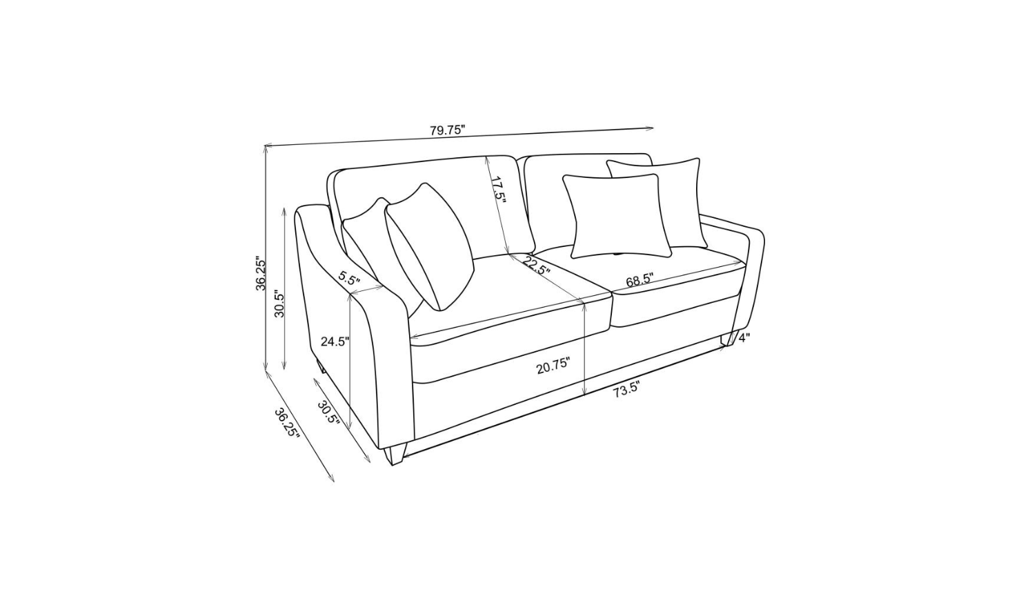 Coaster Furniture Christine 2-Seater Stationary Fabric Sofa in Beige