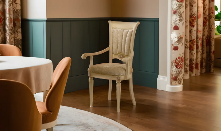 ESF Furniture Aida Fabric Upholstered Wooden Arm Chair-Jennifer Furniture