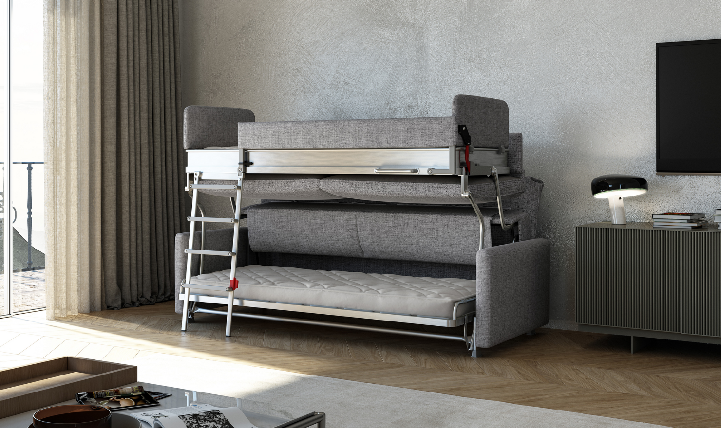 Luonto Elevate Bunk Bed Sleeper Sofa-Jennifer Furniture