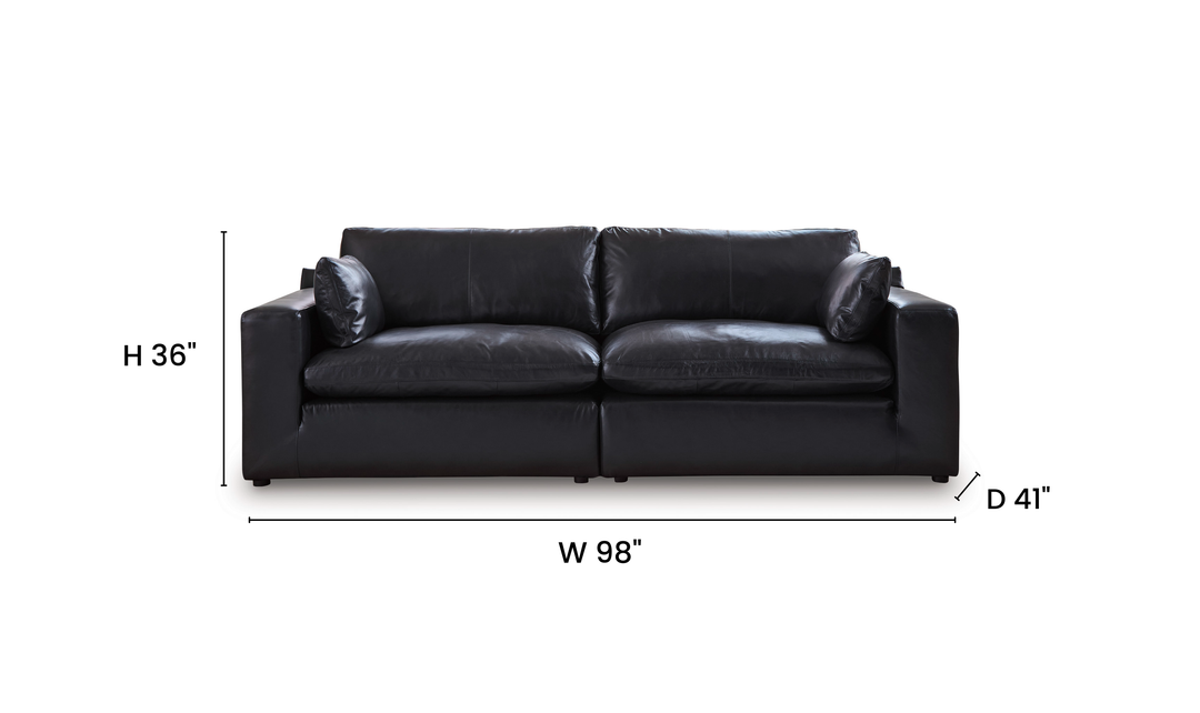 Modern Heritage Emilia 2-Piece Leather Sectional Loveseat - Jennifer Furniture