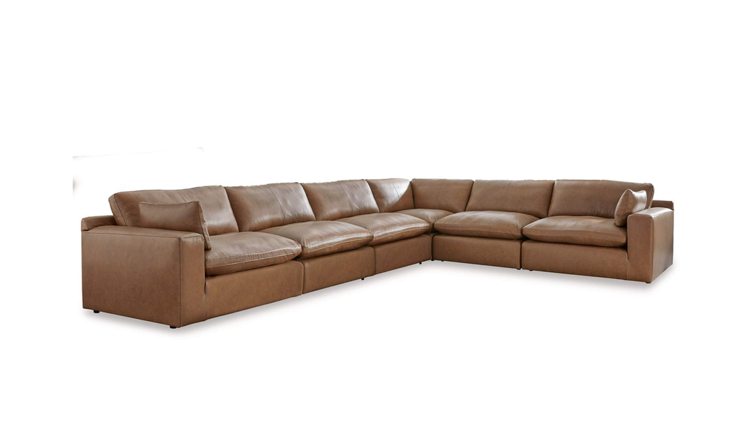 Modern Heritage Emilia 6-Piece Leather Sectional Sofa - Jennifer Furniture