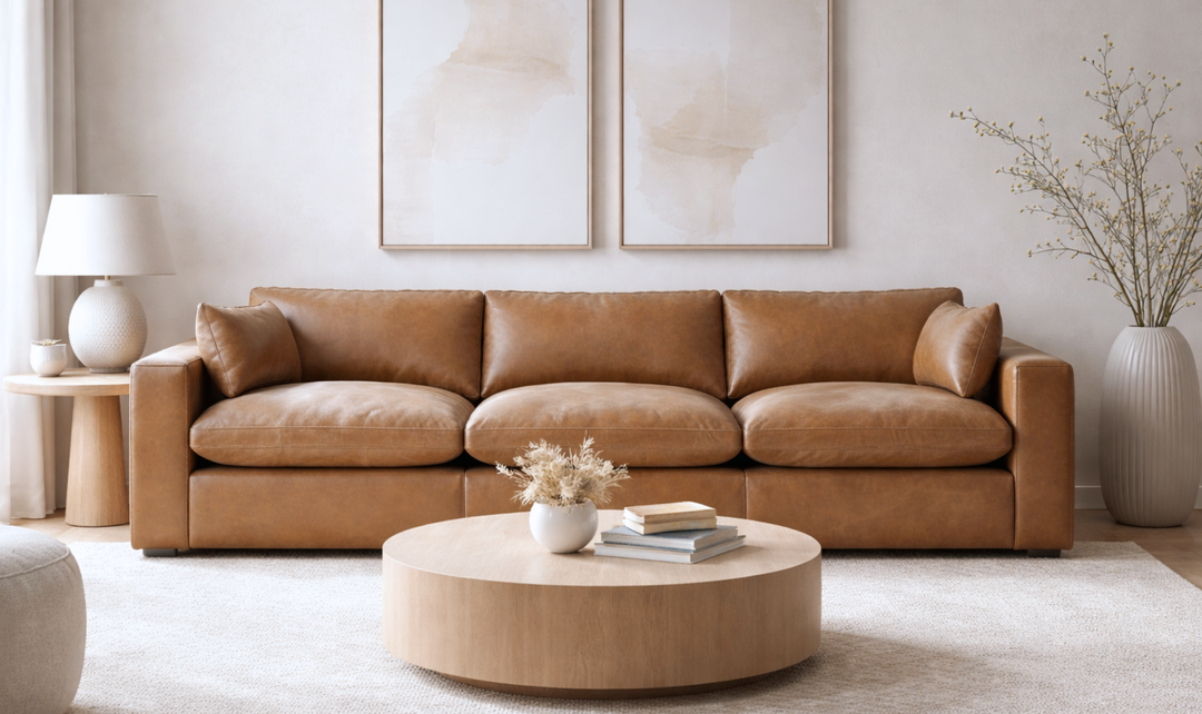 Modern Heritage Emilia 3-Piece Leather Sofa- Jennifer Furniture