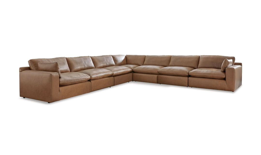 Modern Heritage Emilia 7-Piece Leather Sectional Sofa