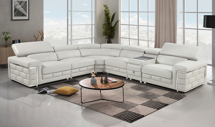 Enamor L-Shaped Leather Sectional Sofa