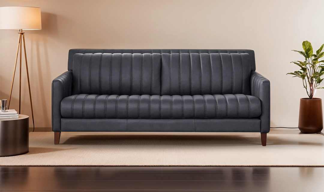 Ennis 2-Seater Leather Sofa With Track Arms