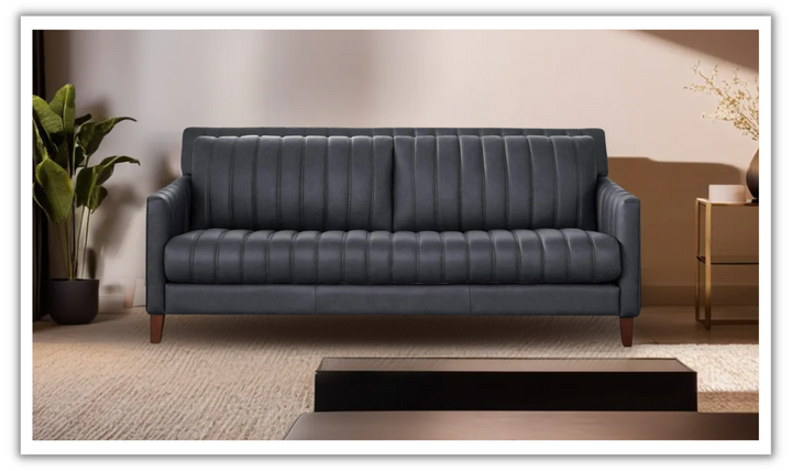 Ennis 2-Seater Leather Sofa With Track Arms