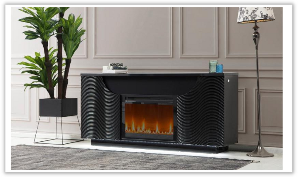 Ethan 66" Console Fireplace W/ Floating LED Display