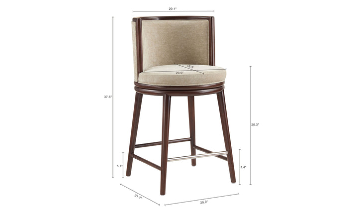 Manhattan Comfort Evalyn Wooden Upholstered Counter Stool