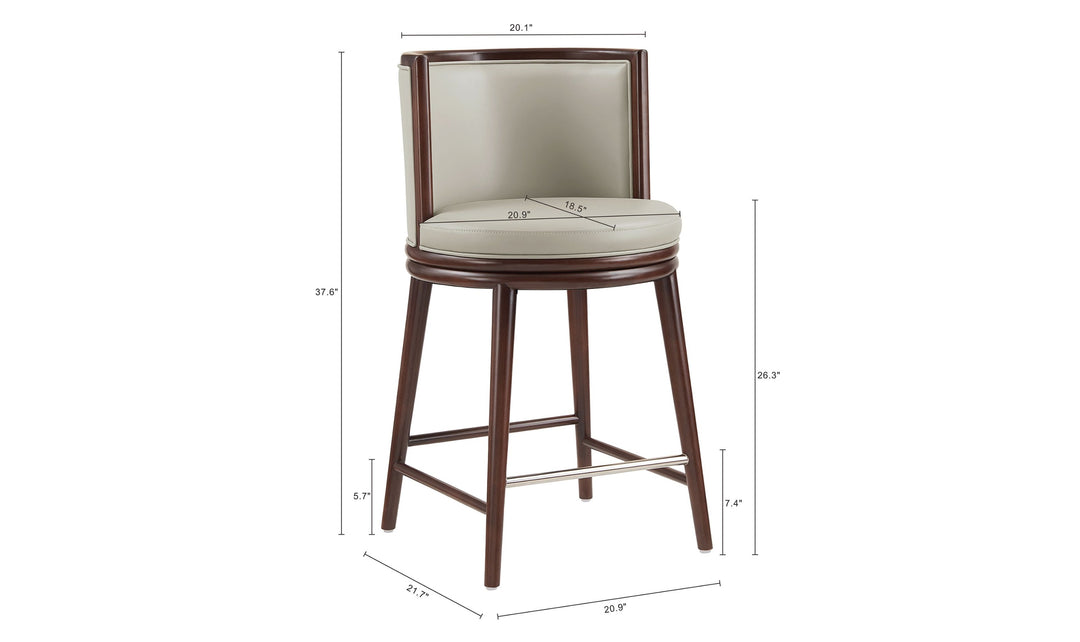 Manhattan Comfort Evalyn Wooden Upholstered Counter Stool