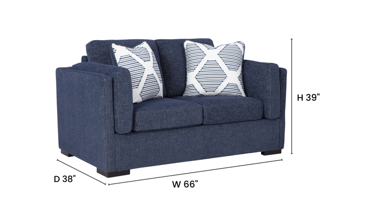 Modern Heritage Evansley Fabric Loveseat With Reversible Cushions