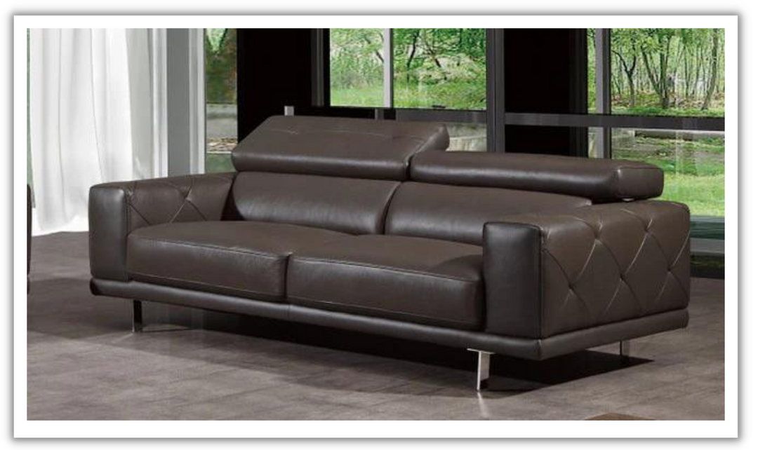 Gio Italia Faby Leather Sofa with Adjustable Headrests